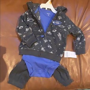 Baby boy hoodie onesie outfit set